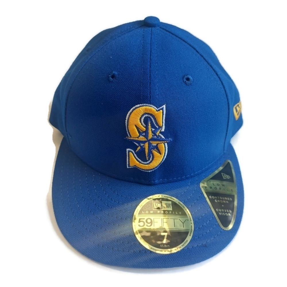 59Fifty New Era Size 7 Seattle Mariners Fitted Hat Cap Low Profile Curved Visor